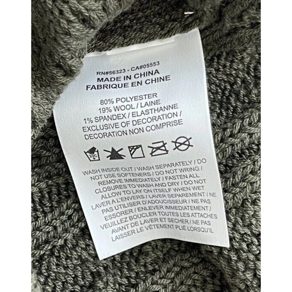 Nike Life Men’s Cable Knit Turtleneck Sweater Wool Blend Green FB7770-325 Sz Med - Picture 5 of 10